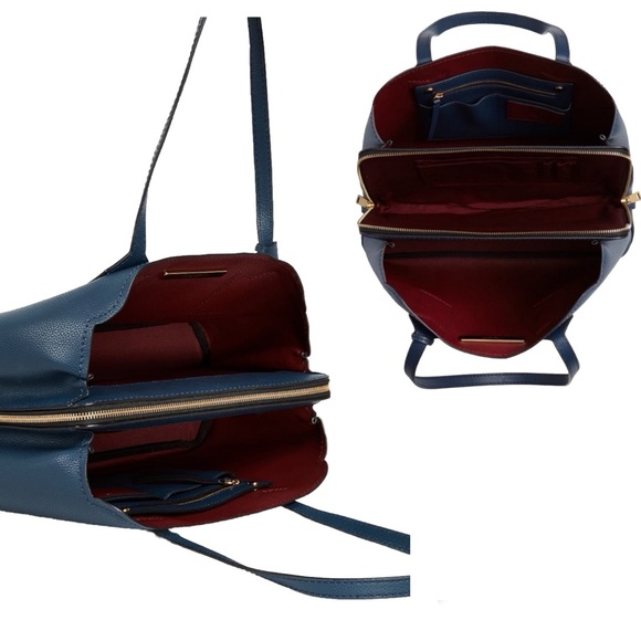 SOLD!!Mark Jacobs The Editor Logo Leather Tote Bag in Blue Sea - Picture 7 of 10